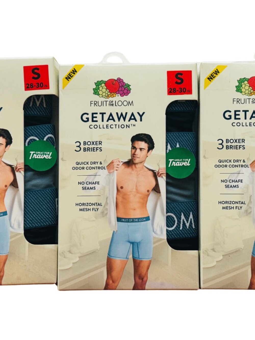 Fruit of the Loom Men's Boxer Briefs Small 9 Pair Black Gray Horizontal Fly